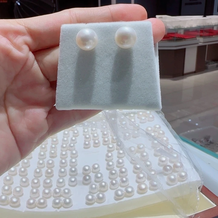 银S925镶嵌耳饰淡水珍珠502
