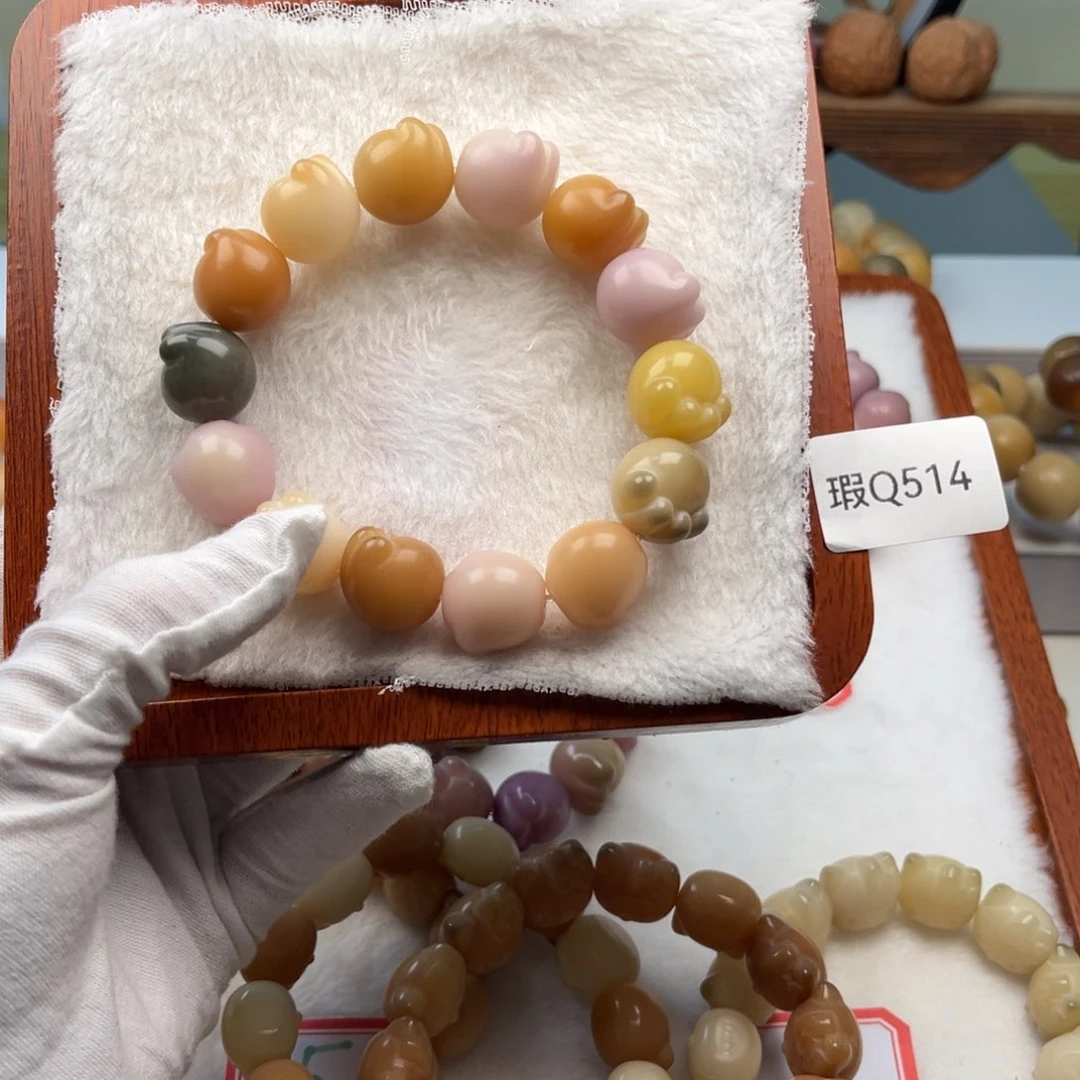 菩提根/象牙果手串L*孬16mm猫爪一串瑕Q514