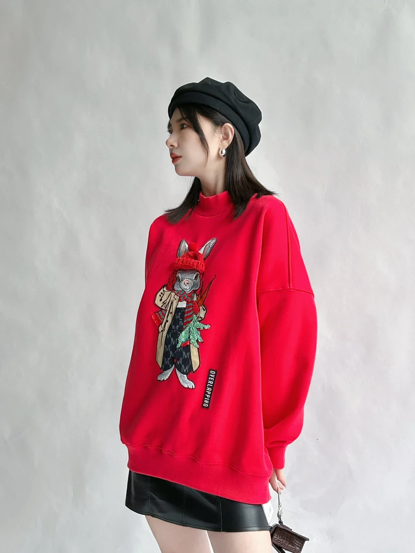 OCKKJ 女装红色套头卫衣 SSSDC124