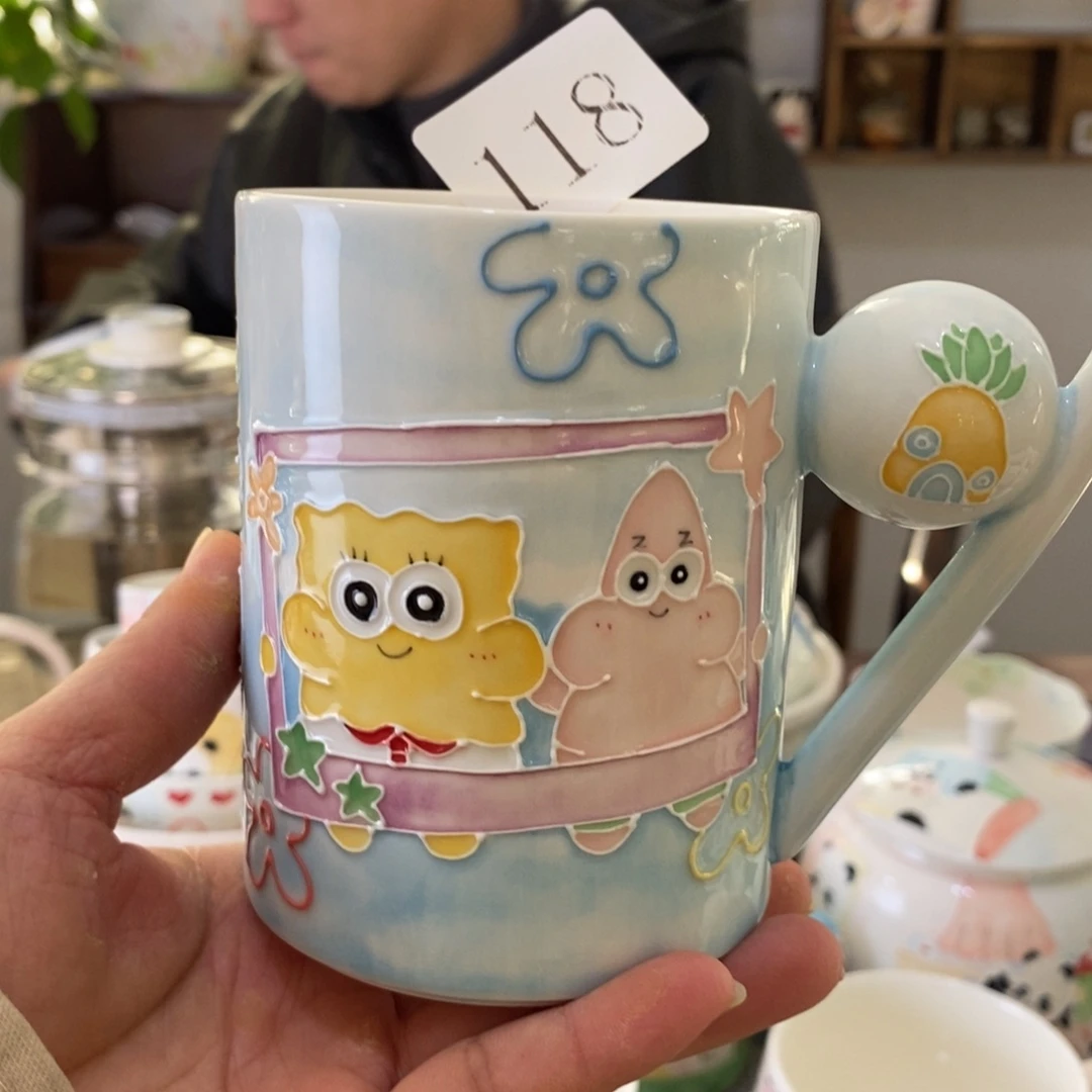 瓷片景德镇釉下彩手绘