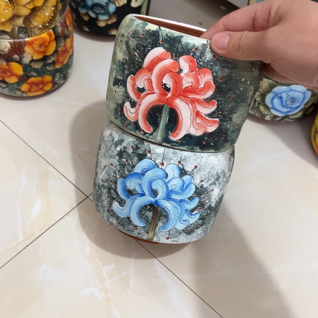 景德镇炫彩手绘口10.5高10