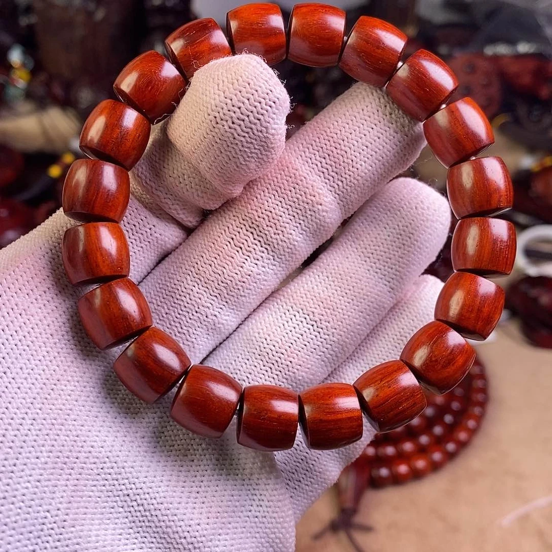 小叶紫檀手串/手链山*无胶无蜡11直切顶泥