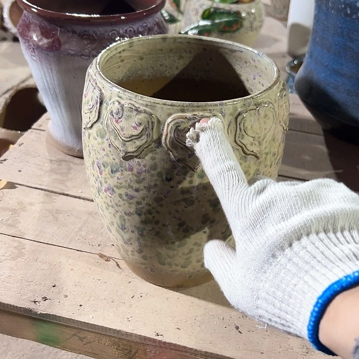 紫砂两个花盆花盆