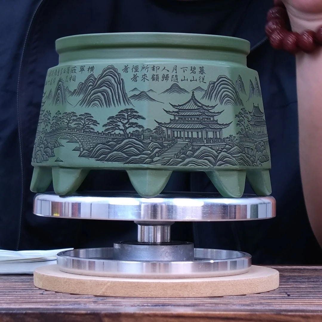 紫砂花盆同喜同喜