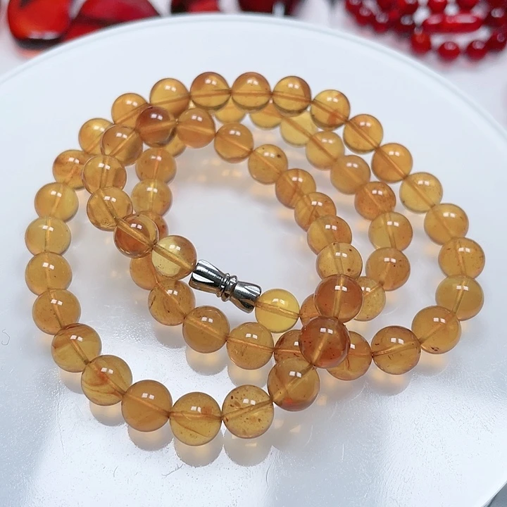金珀颈饰未镶嵌A*y天然琥珀项链