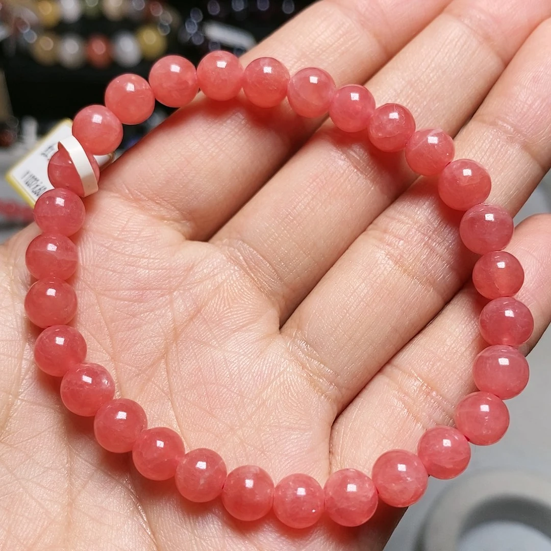 菱锰矿（红纹石）未镶嵌手串小**呀7