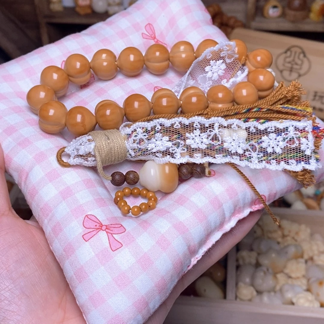 猴头核桃吊坠14柯基，焦糖流苏，木跑环