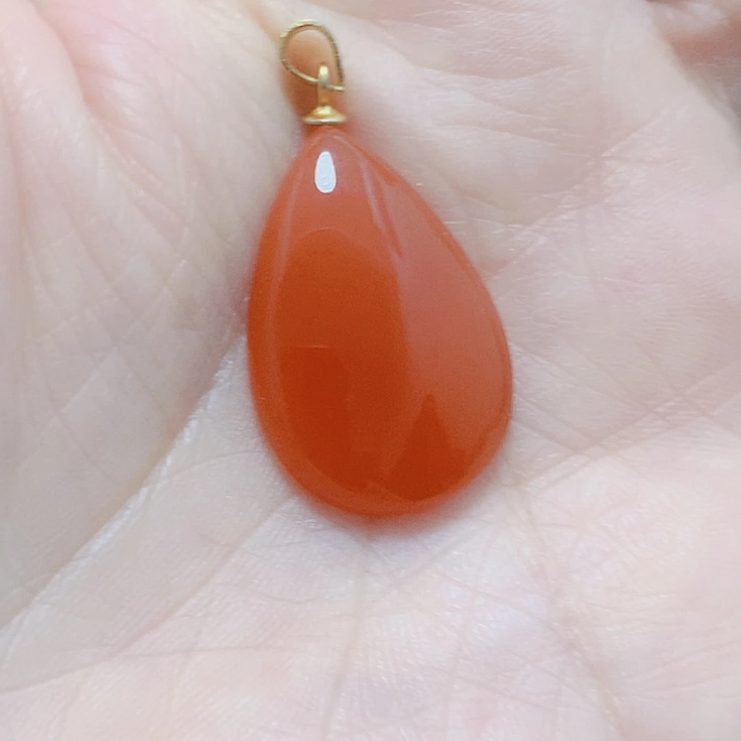 南红玛瑙银S925镶嵌吊坠(不含链)