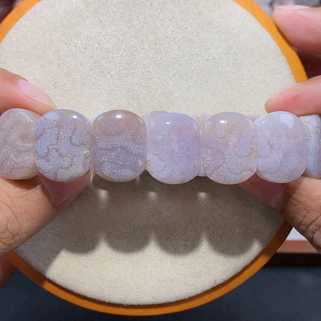硅化珊瑚（珊瑚玉）手串未镶嵌紫冰26