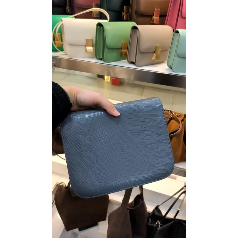 YUSHA/高档24CM深灰蜥蜴纹豆腐包