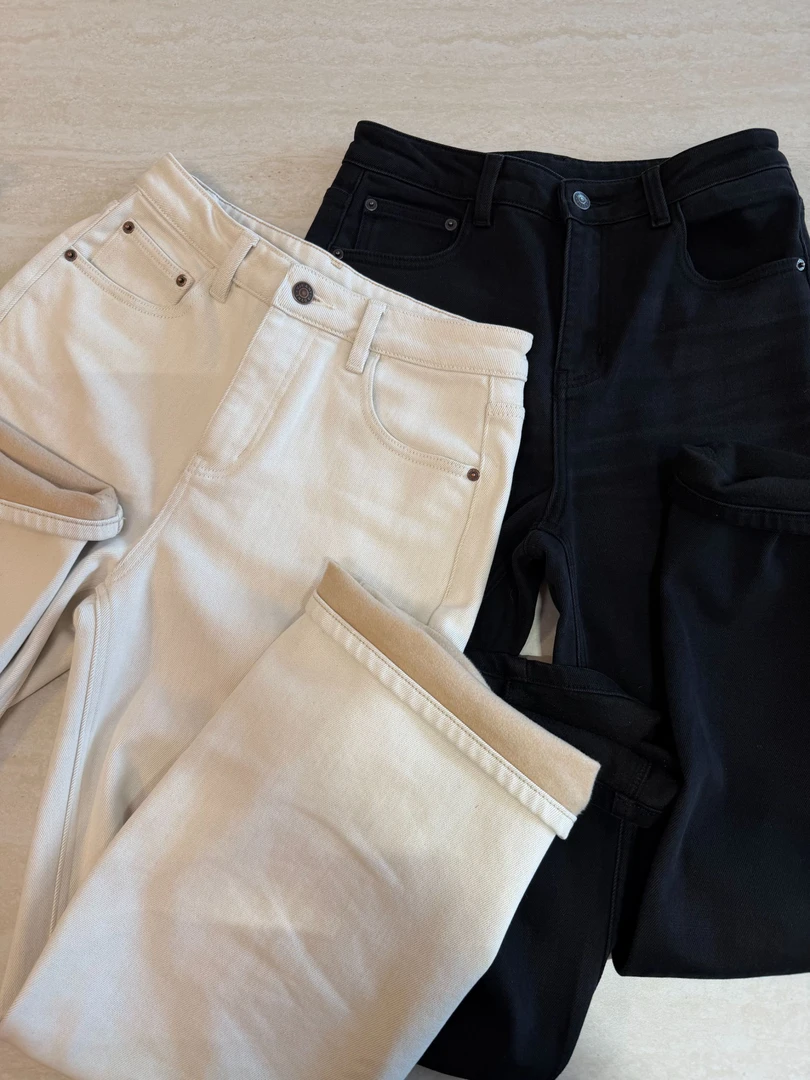 FZ 冬季必入 升级版加绒直筒百搭牛仔裤