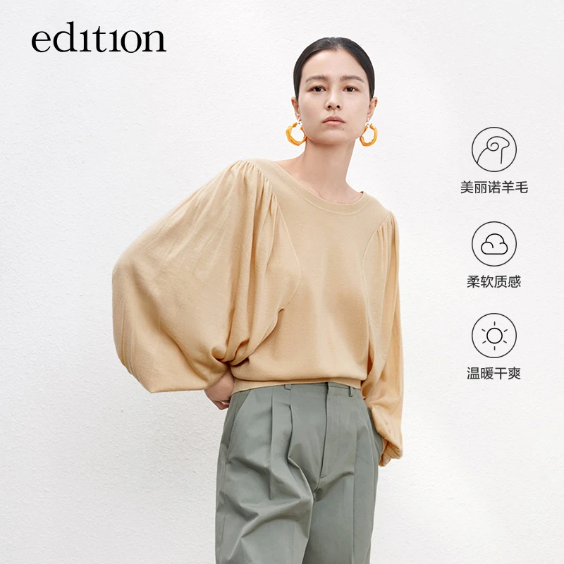 【金拐子专属】edition可拆链条宽袖毛衣圆领百搭时尚#EBB1SWT023