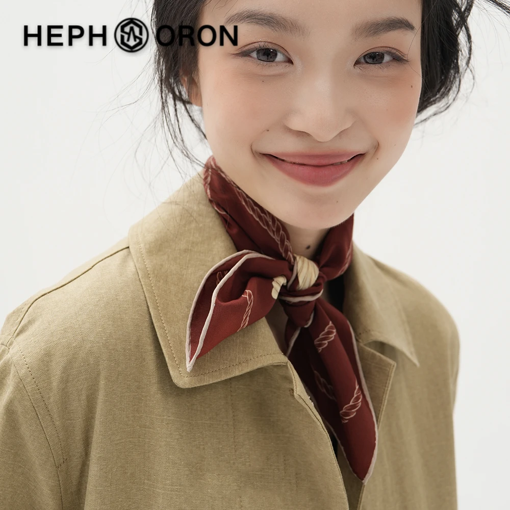 贝壳真丝小方巾女2025新款桑蚕丝印花丝巾复古高级感印花围脖领巾