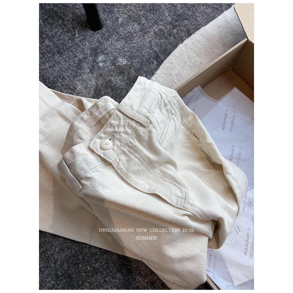 丁小晗【老钱｜亚麻牛仔裤】“选对版型  事半功倍”高腰牛仔裤KM006