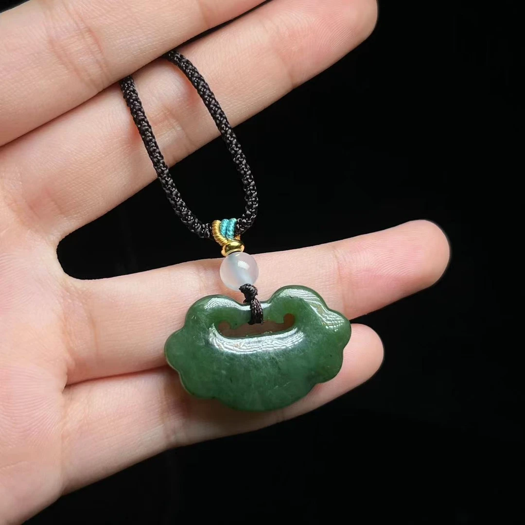 和田玉如意吊坠（30*18*6.5）～BMS066带绳子