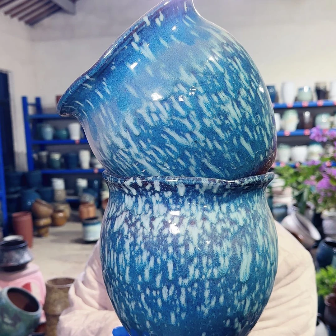 紫砂花盆高20口18