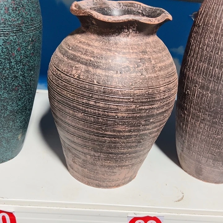 粗陶盆花边高24口12默认打孔