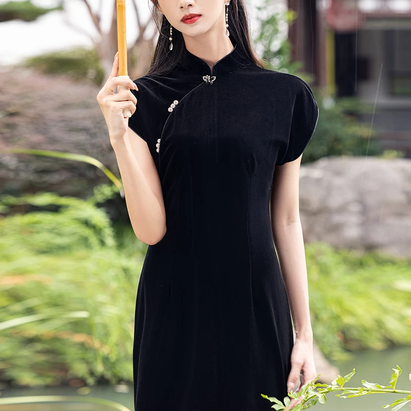 高端新中式绝美旗袍夏天2025新款日常可穿民国风晚礼服长款老上海