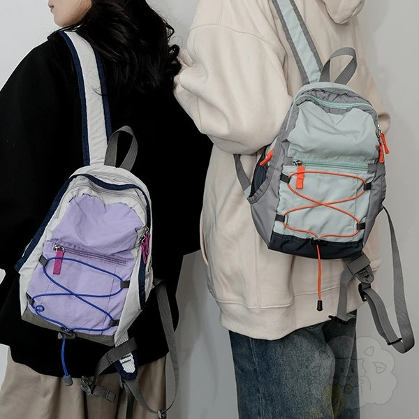 日系小书包女2025新款ins风可爱抽绳迷你休闲包旅行轻便双肩包女