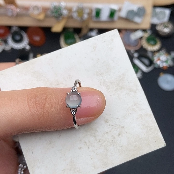 翡翠银S925镶嵌戒指