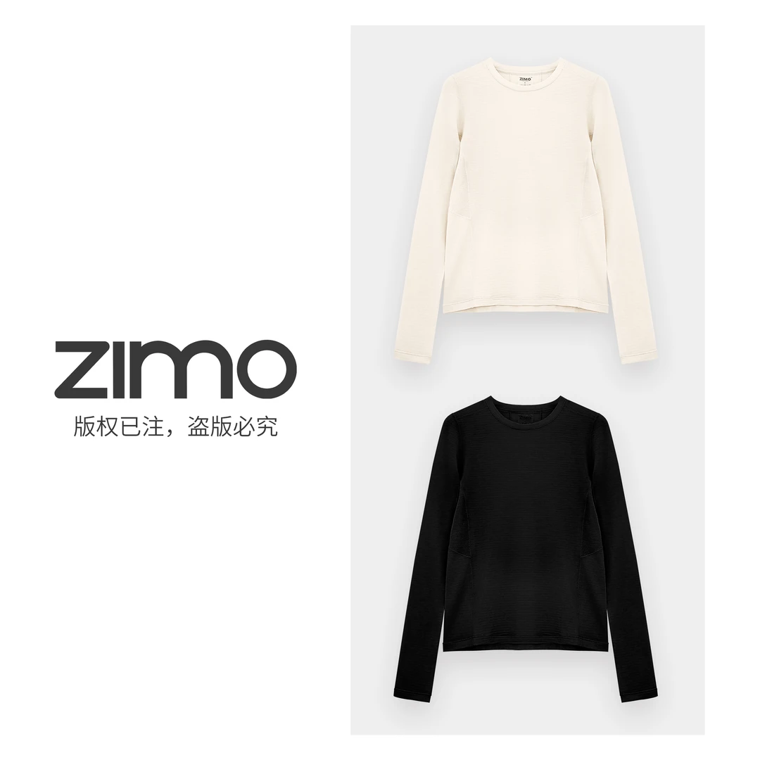 女士抓绒长袖白黑642-zimo-瑜伽健身瑜伽服健身服YFCX642