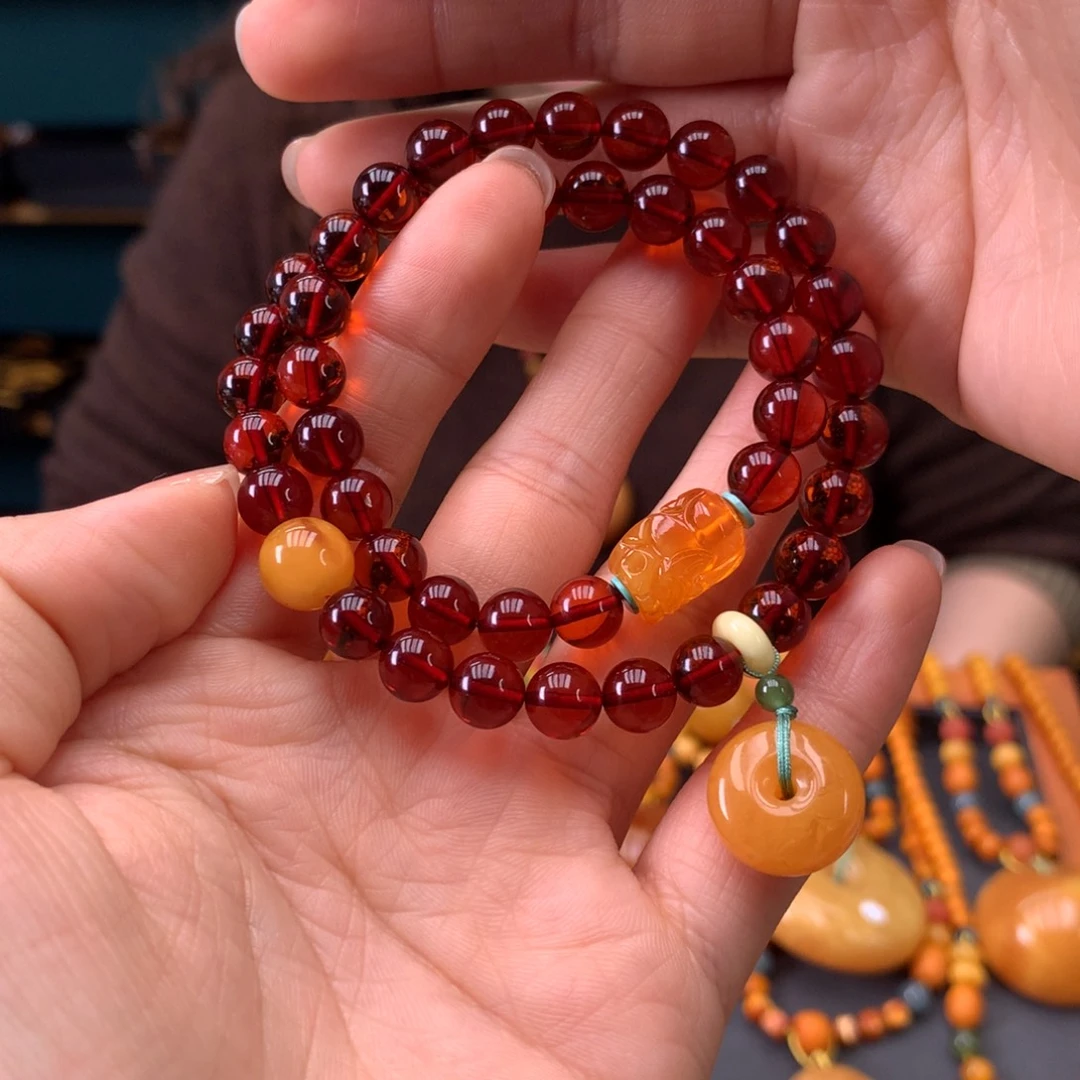 琥珀未镶嵌手串多样性发