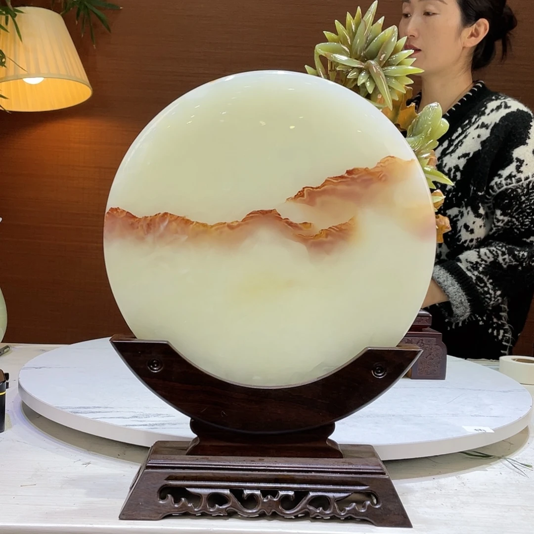 玉精品天然玉石摆件直径30
