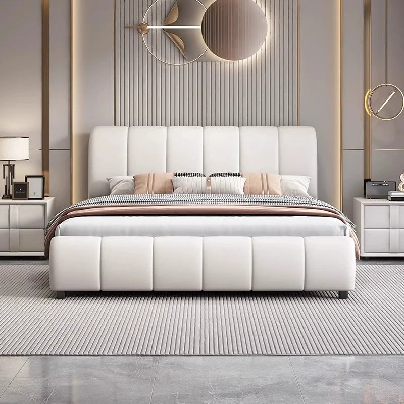 【简白块床】主卧床顶好麦品质简约1.8米大床软包床皮艺床