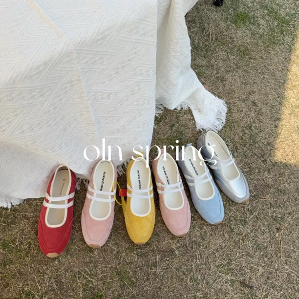 oln spring ｜韩国25春夏亮色系东大门新款芭蕾风玛丽珍德讯鞋