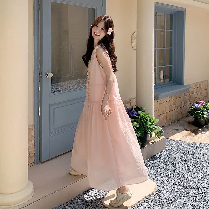 新款现货！优雅气质甜美连衣裙木耳边连衣裙A910-P韩范气质春夏装