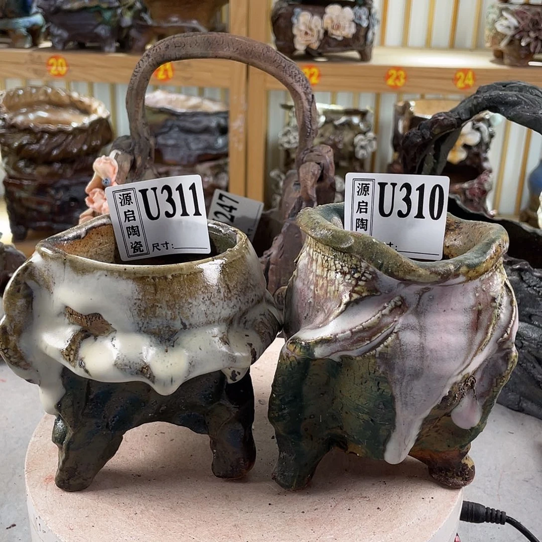 紫砂花盆景德镇陶瓷花盆310-1