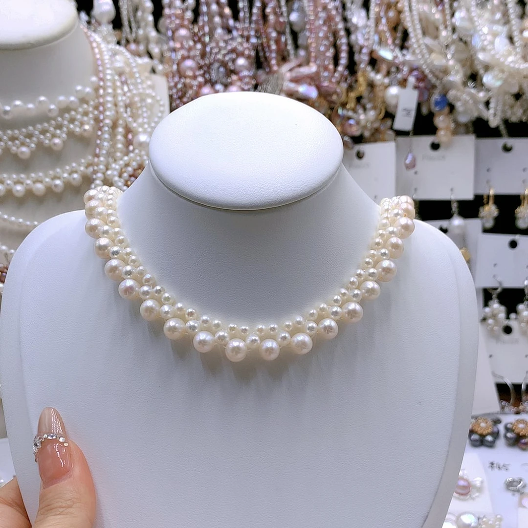 银S925镶嵌耳饰淡水珍珠?***泡