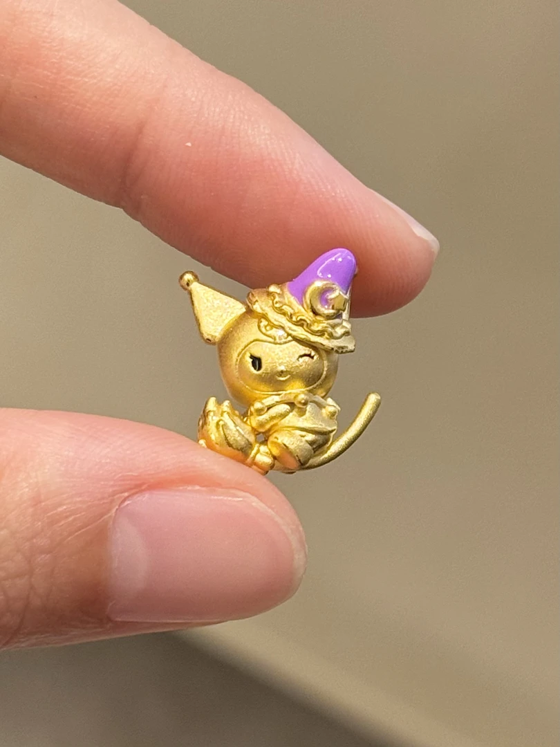 贝贝黄金 足金999 魔法师库洛米 珐琅彩 转运珠 103
