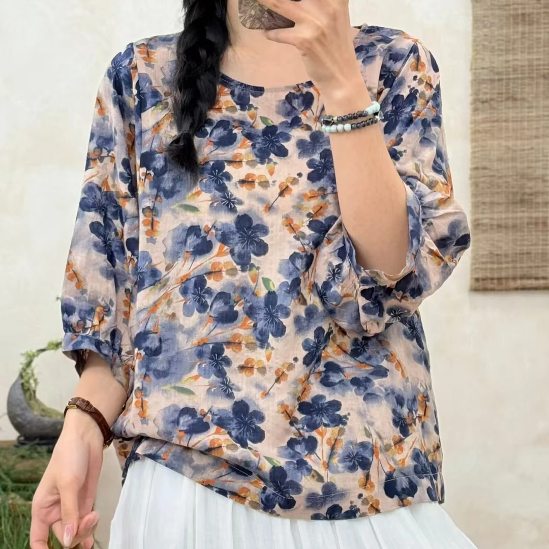 8677新款夏季时尚气质减龄显瘦T恤小衫QZ