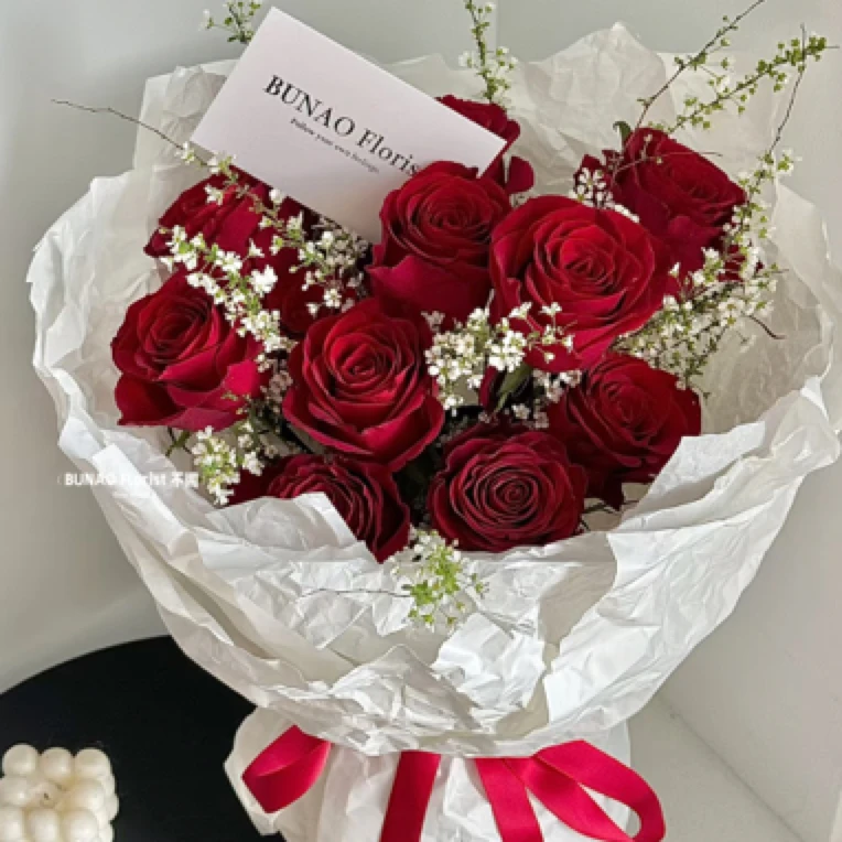 19支红玫瑰褶皱包装