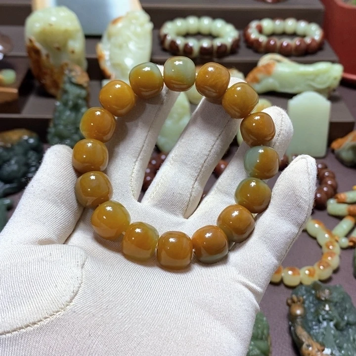 手链未镶嵌透闪石质玉苍**约手串卡14