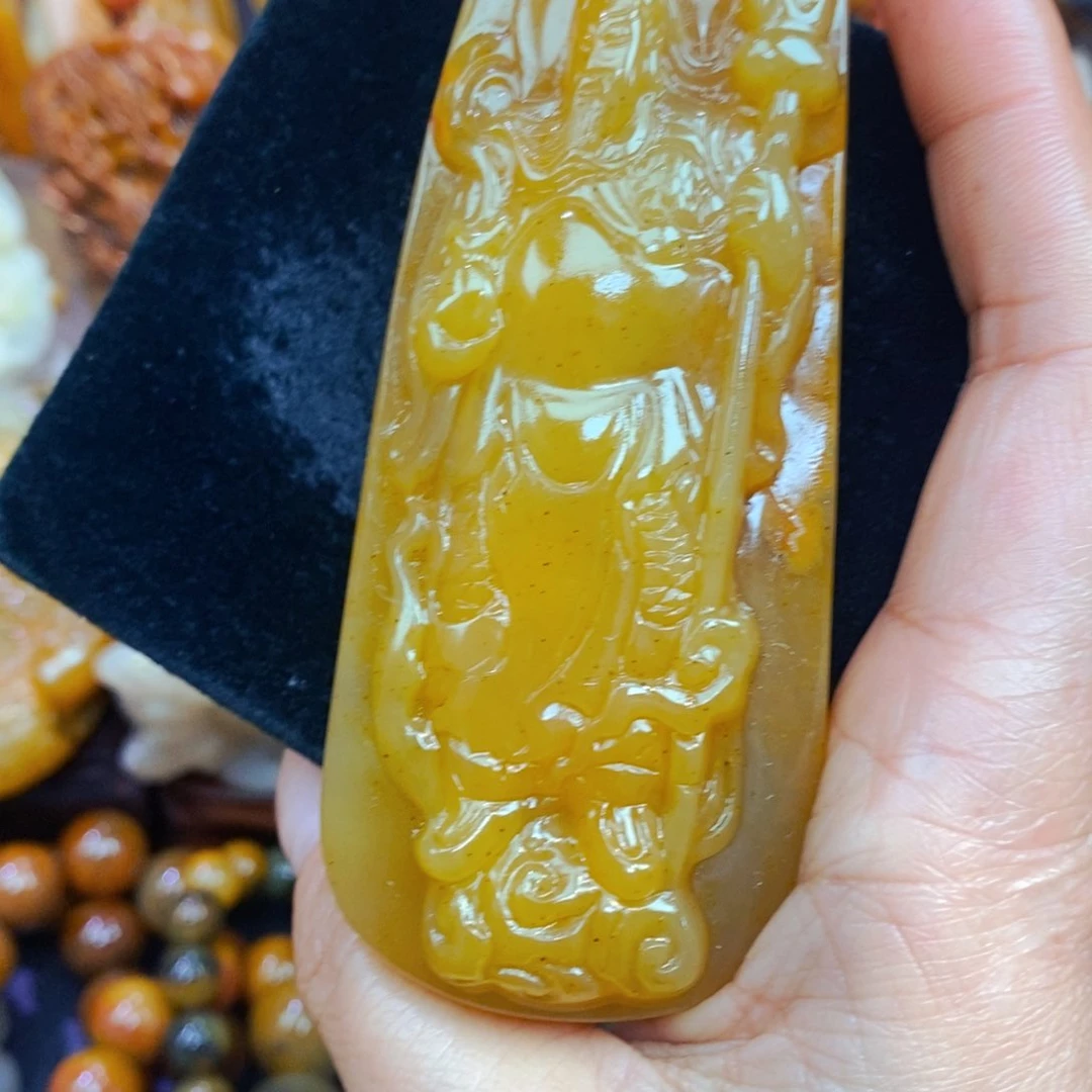 未镶嵌石英质玉（黄龙玉）吊坠(不含链)