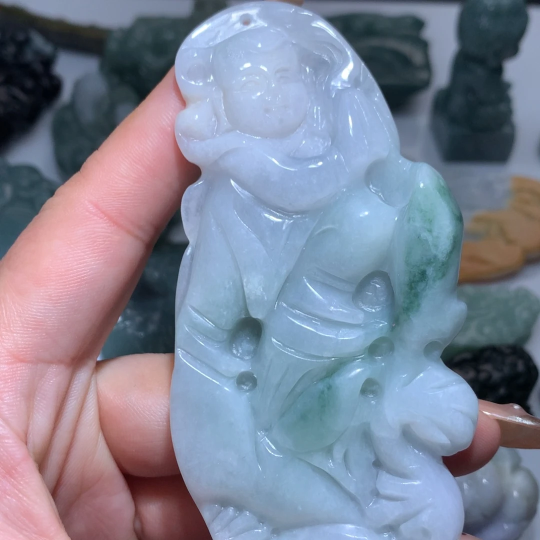 翡翠未镶嵌颈饰保真天然A货翡翠