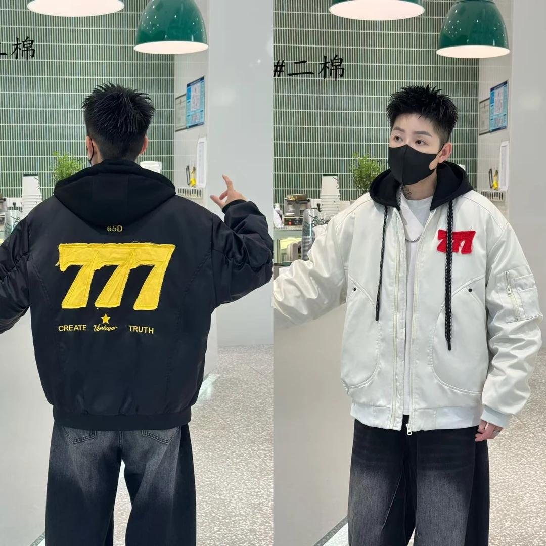 青少年男生机车加棉棒球服外套港风刺绣男帅气飞行服冬季款061