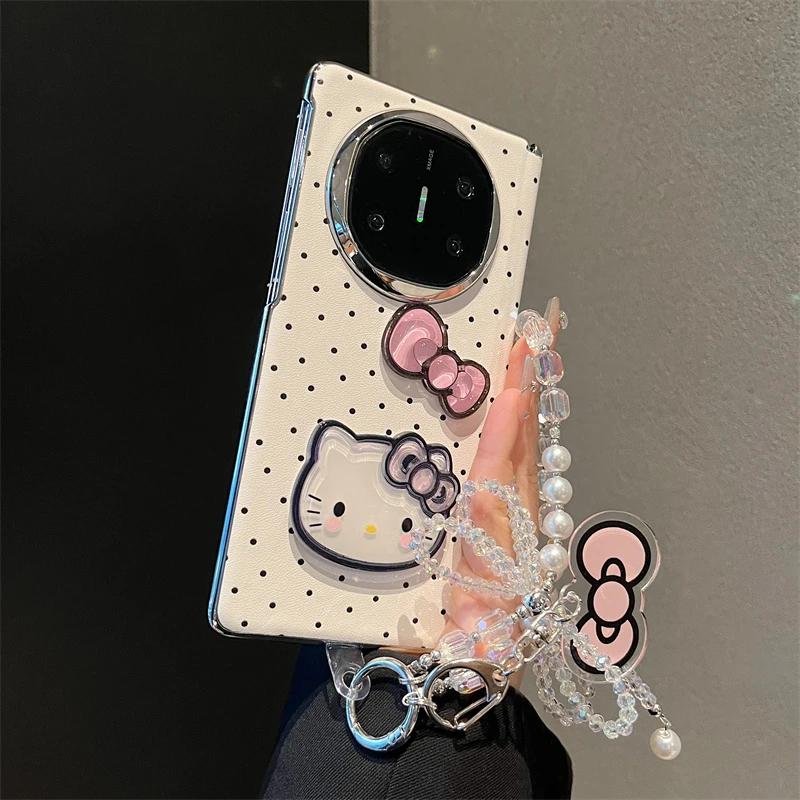 波点蝴蝶结KT猫适用华为MateX6典藏版折叠屏手机壳matex7/x5女款