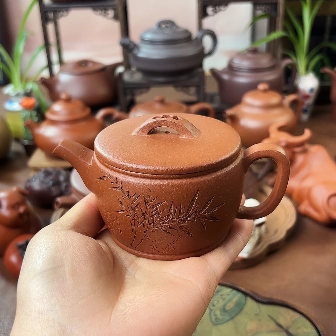 紫砂茶壶汉瓦红降坡150cc