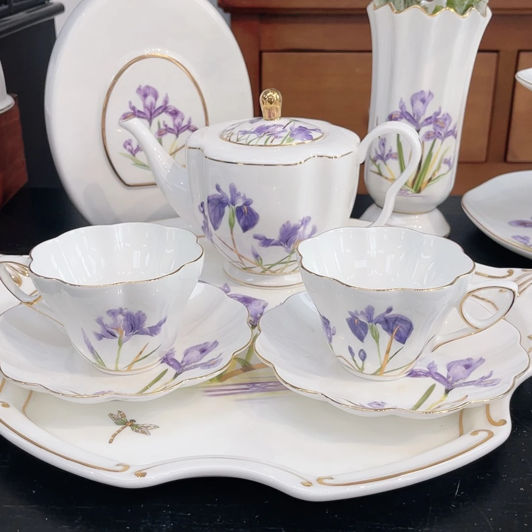 【闪购商品】瓷片一壶2杯碟———————-