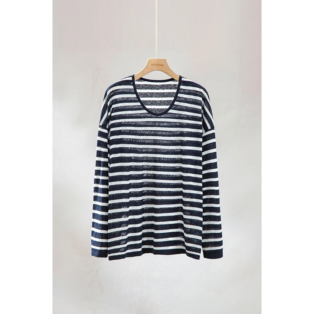 【赵大喜】现货！条纹日记.上衣|2025新款撞色条纹 罩衫/空调衫