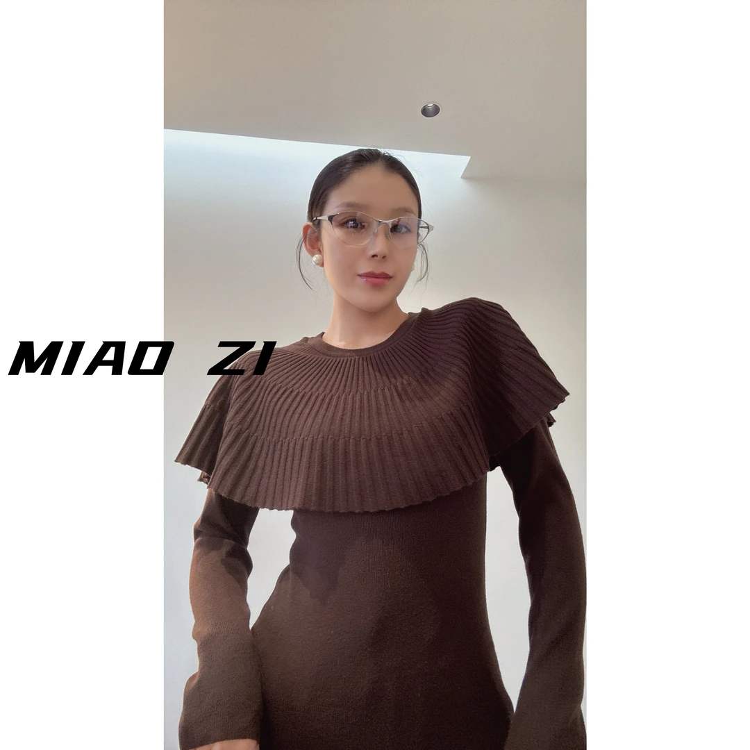 【MIAOZI】冬季针织毛衣披肩设计简约百搭