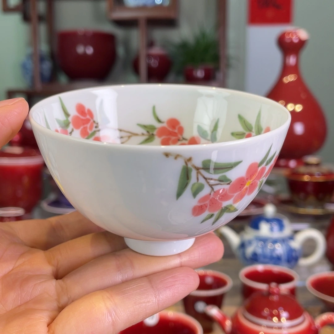 清欢雅玩柴窑釉下五彩杯