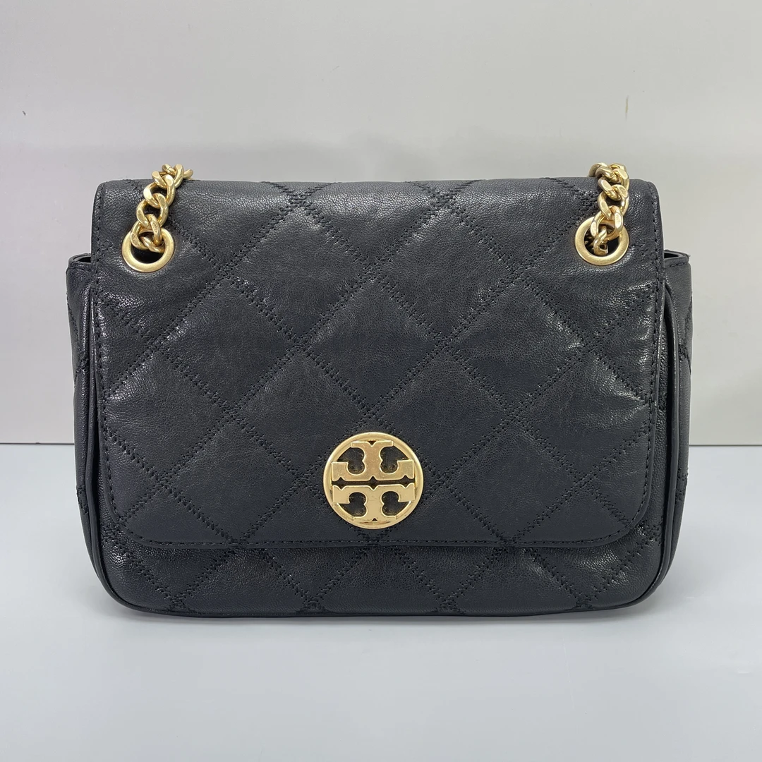 90新 TORY BURCH/汤丽柏琦 女士方胖子挎包24*18*8cm E052103