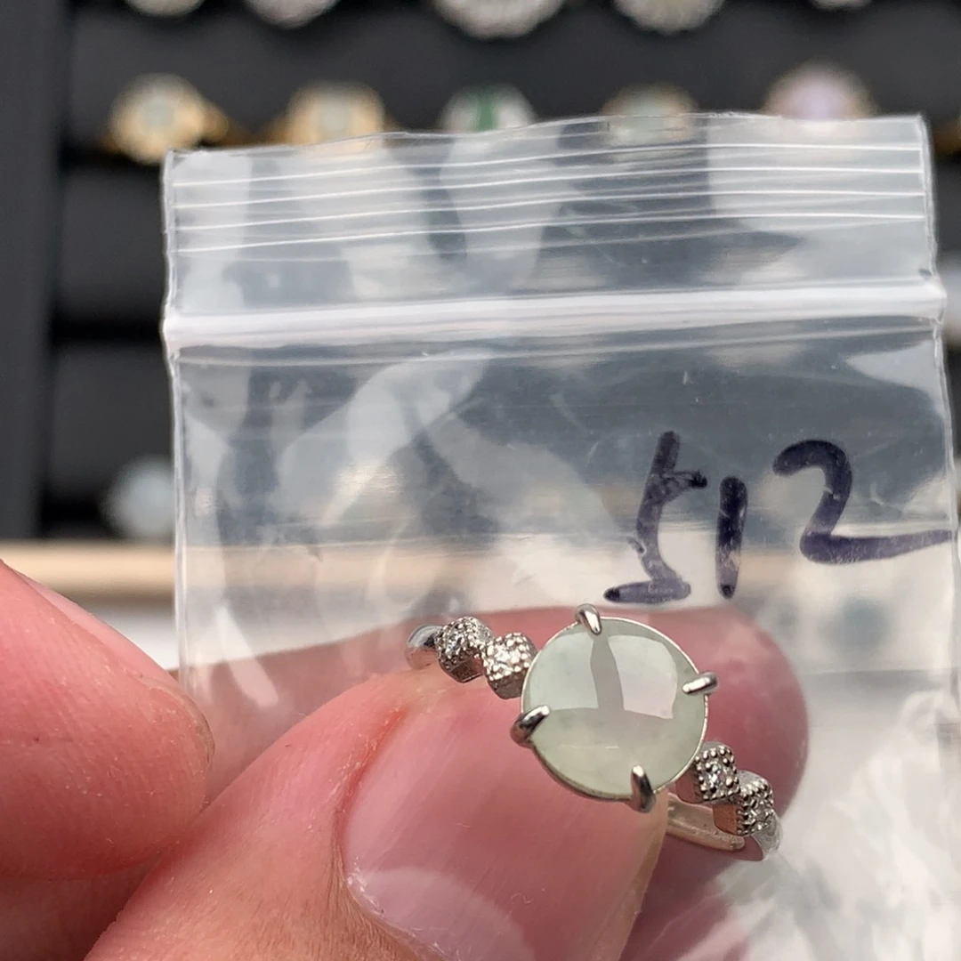 翡翠银S925镶嵌戒圈512