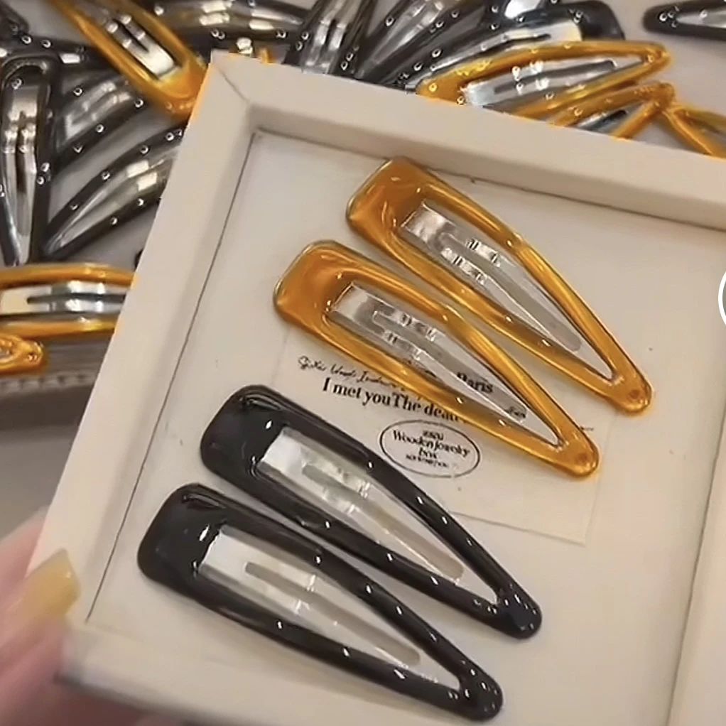 【AYANSHE】欧尼同款韩系水滴发夹黑色咖色bb夹高级4个一组