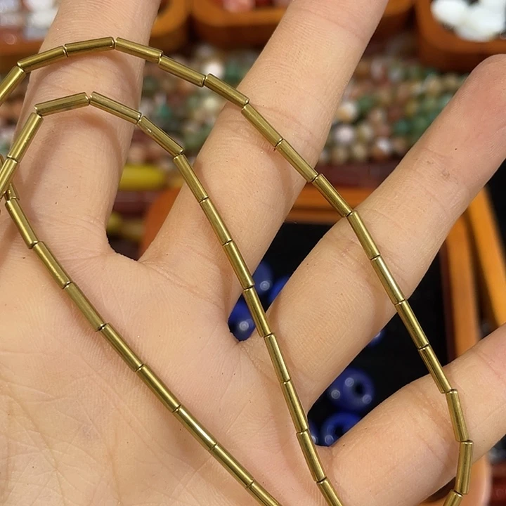 玛瑙/玉髓合金珠宝半成品一条2x8金色细管