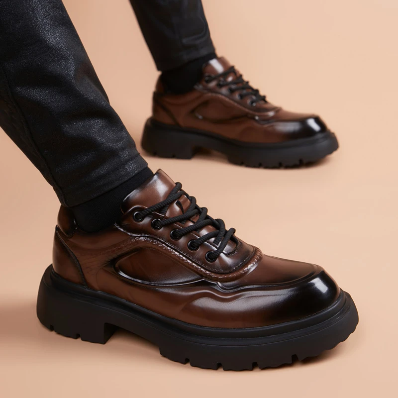 DMXUXM巴黎『设计风』新品好物~力荐！新款百搭内增高商务耐磨皮鞋男